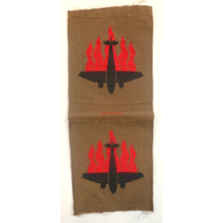 WW2 Pair 5th Anti-Aircraft Uncut Formation Sign - British Army Insignia