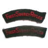 Pair First Surrey Rifles Cloth Shoulder Titles- British Army Insignia