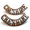 Pair Cheshire Regiment Brass Shoulder Title
