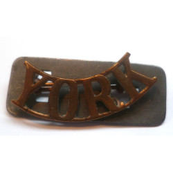 Yorkshire Regiment Brass Shoulder Title - British Military Insignia