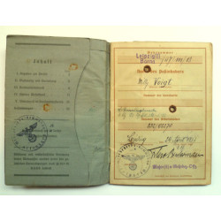 WW2 German Wehrpass To Heer Willy Voigt- Third Reich Insignia