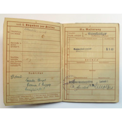 WW2 German Wehrpass To Heer Willy Voigt- Third Reich Insignia