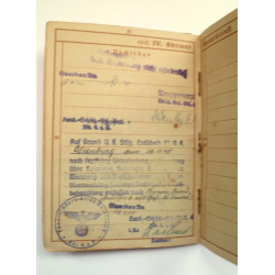 WW2 German Wehrpass To Heer Willy Voigt- Third Reich Insignia