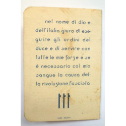 (Italy) ONB. Opera Nazionale Balilla Card + Shooting Membership