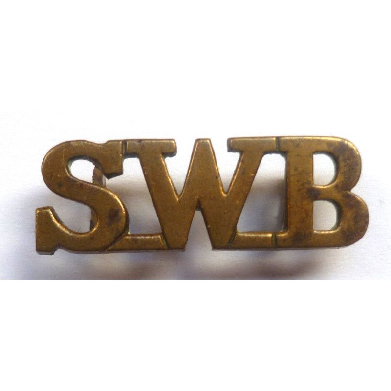 South Wales Borders Regiment Brass Shoulder Title - British Military Insignia