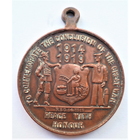 South African Medallion Commemorate Conclusion of The Great War Johannesburg 1914 1919
