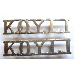 Kings Own Yorkshire Light Infantry Brass Shoulder Title - British Military Insignia