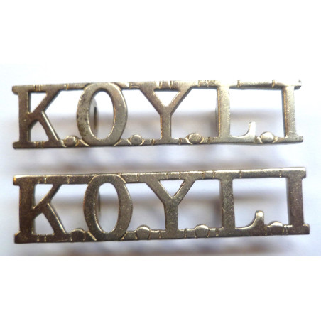 Kings Own Yorkshire Light Infantry Brass Shoulder Title - British Military Insignia