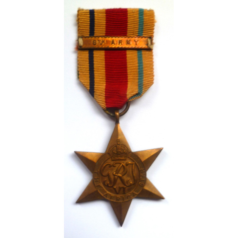 WW2 Africa Star Medal With 8th Army Clasp