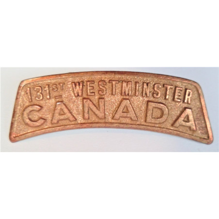 CEF Canadian 131st Battalion Shoulder Title WW1