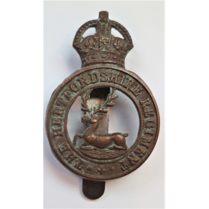 The Hertfordshire Regiment Cap Badge. British Army