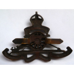 WW2 Royal Artillery Officers Bronze Cap Badge - British Military Insignia