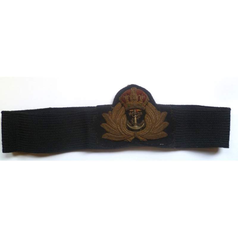 WW2 Royal Navy Officers Bullion Cap Badge - British Military Insignia