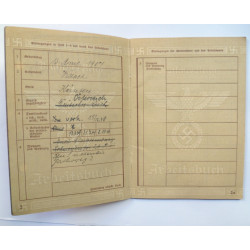 Arbeitsbuch, German State Labour Record Book - German Third Reich