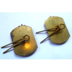 Pair Royal Army Medical Corps Collar Badges - British Military Insignia