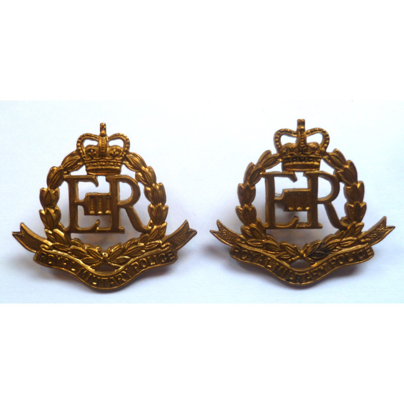 Pair Royal Military Police Collar Badges - British Military Insignia