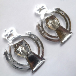 Pair Royal Armoured Corps Anodised Staybrite Collar Badges -RAC British Military Insignia