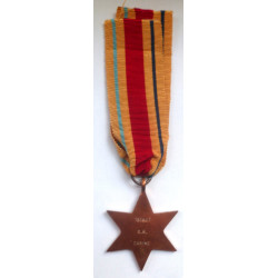 WW2 The Africa Star Medal Named on Reverse - British Military Campaign Insignia