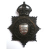 Essex Constabulary Kings Crown Night Duty Helmet Plate - British Police Insignia