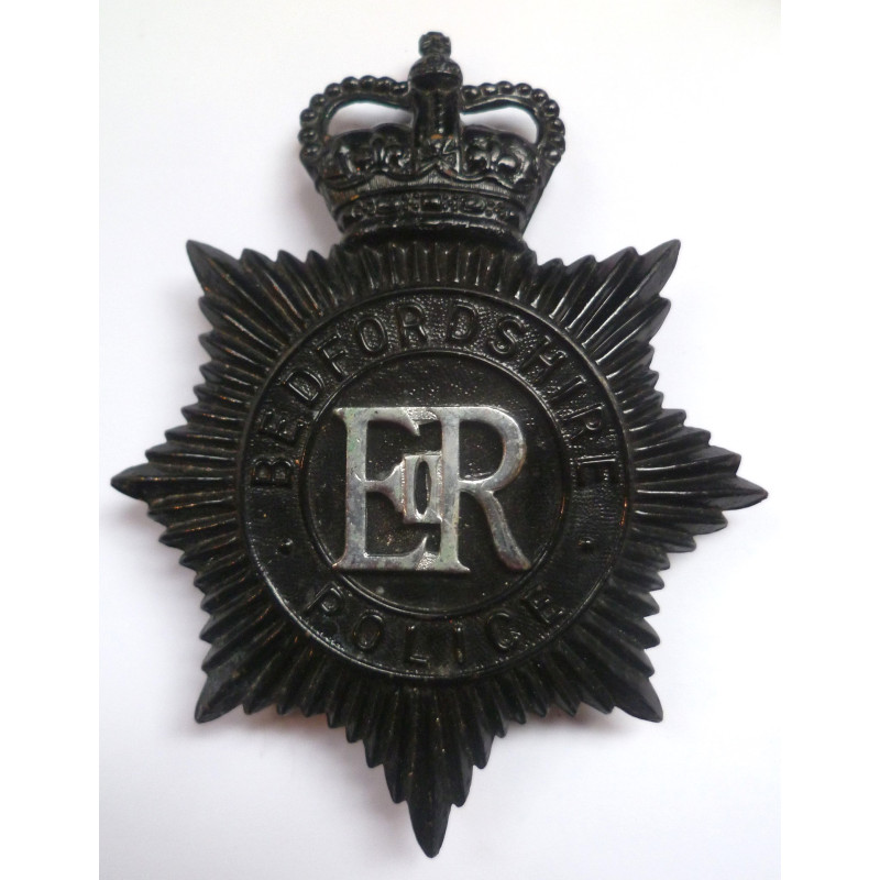 Bedfordshire Police Constabulary Night Duty Helmet Plate - British Police Insignia