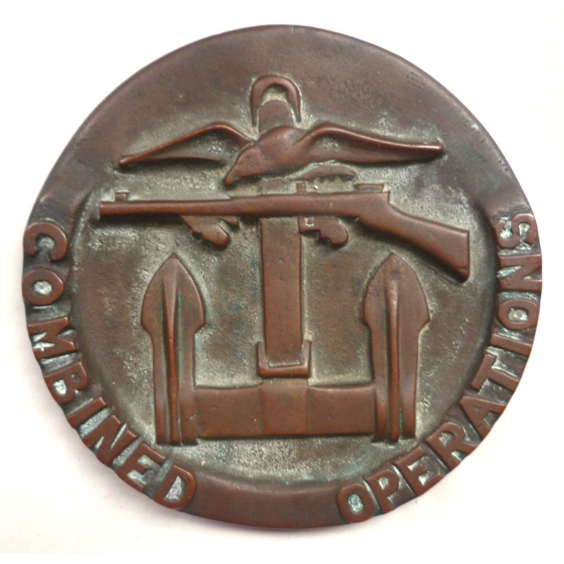 Large Combined Operations  Bronze Plaque - British Commonwealth Army Military Insignia
