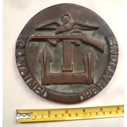 Large WW2 Combined Operations  Bronze Plaque - British Commonwealth Army Military Insignia