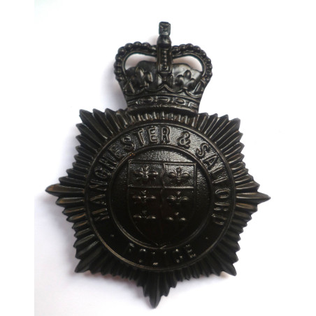 Manchester & Salford Police Night Duty Constabulary Helmet Plate - British Police Insignia