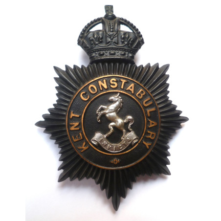 Kent Constabulary Night Duty Constabulary Helmet Plate - British Police Insignia