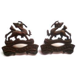 Pair of Royal Berkshire Officers Bronze Collar Badges - British Military Insignia