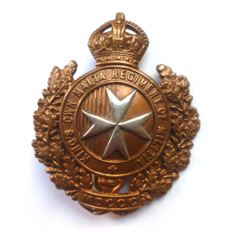 Kings Own Malta Regiment Of Militia Cap Badge - British Military Insignia