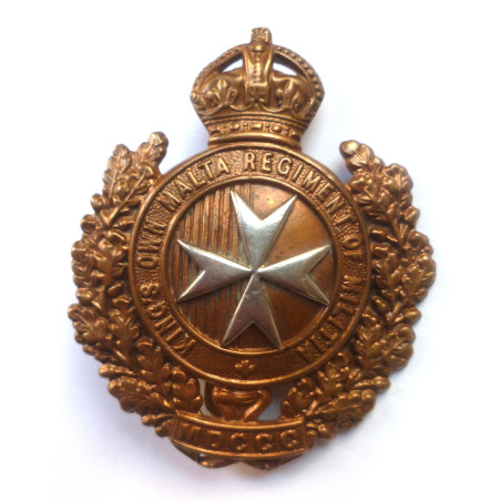 Kings Own Malta Regiment Of Militia Cap Badge - British Military Insignia