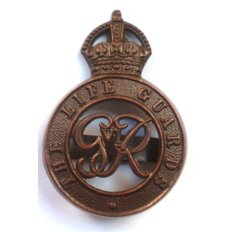 The Life Guards GVI Officers Bronze Cap Badge - British Military Insignia