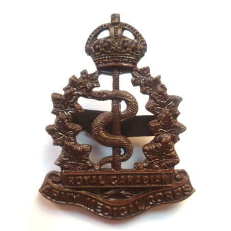 Royal Canadian Medical Corps Officers Bronze Cap Badge