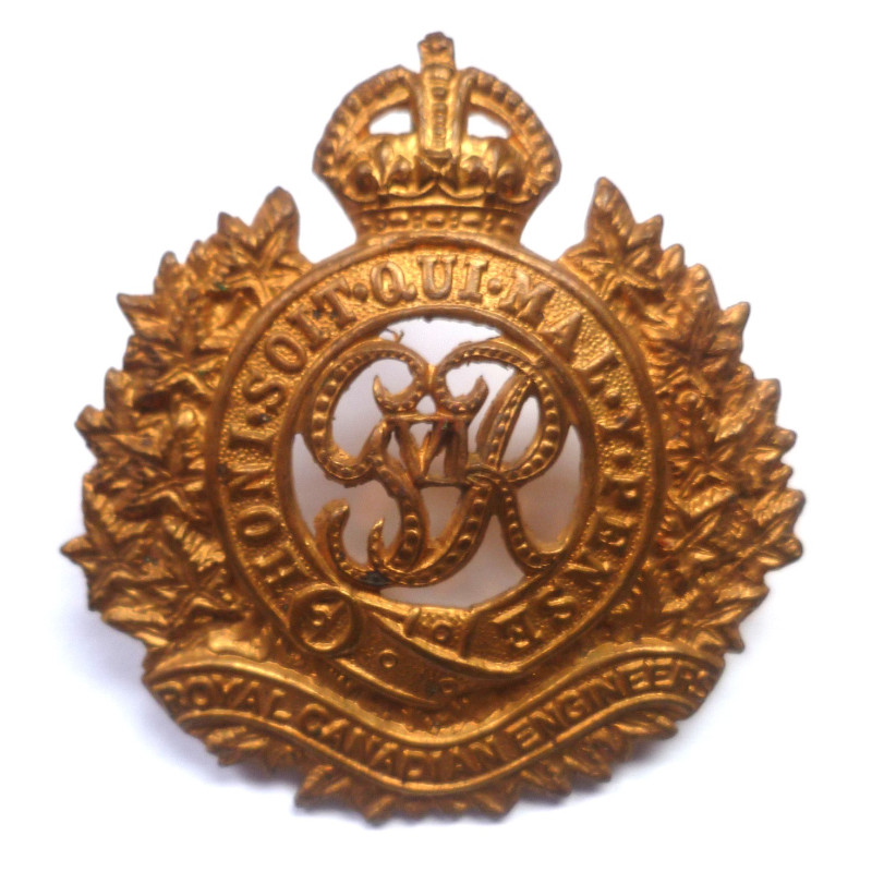WW2 Royal Canadian Engineers Cap Badge - British Military Insignia