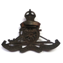 WW2 Royal Artillery Bronze Officers Cap Badge - British Military Insignia