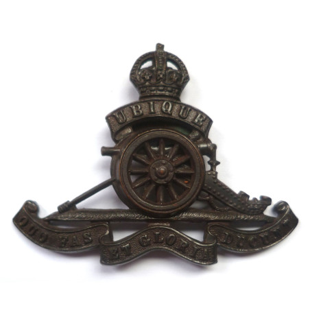 WW2 Royal Artillery Bronze Officers Cap Badge - British Military Insignia