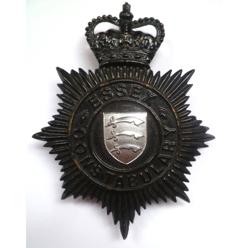 Essex Constabulary Night Duty Helmet Plate - British Police Insignia