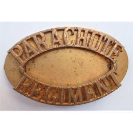 Parachute Regiment Brass Shoulder Title and Backing Plate