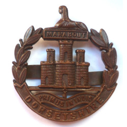 Dorsetshire Regiment Bronze Officers Cap Badge - British Military Insignia