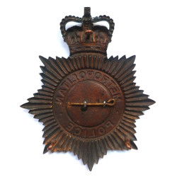 Metropolitan Police Night Duty Helmet Plate/Badge - Queen's Crown - British Police Insignia