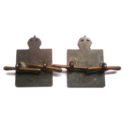 Pair WW1 Royal Army Chaplains Department Collar Badges - British Commonwealth Military Insignia