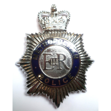 Metropolitan Police Enamelled Helmet Plate - Queen's Crown - British Police Insignia