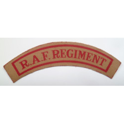 WW2 RAF Regiment Tropical Printed Cloth Shoulder Title - British Army Insignia