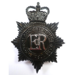 Gloucestershire Constabulary Night Duty Helmet Plate/Badge  - Queen's Crown - British Police Insignia