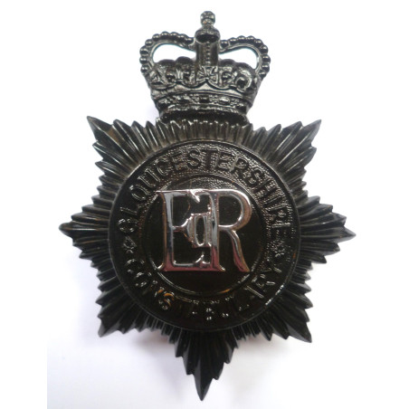 Gloucestershire Constabulary Night Duty Helmet Plate/Badge  - Queen's Crown - British Police Insignia