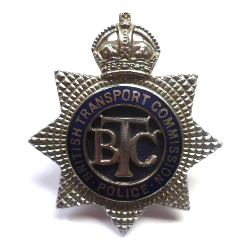 British Transport Commission Police Officers Railway Cap Badge  - King's Crown - British Police Insignia