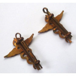 Pair RAF Medical Branch Collar Badges/Dogs - British Military Insignia