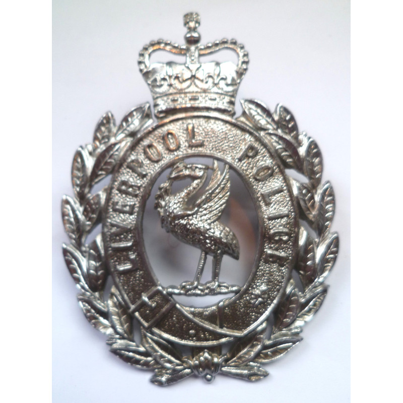 Liverpool City Police Helmet Plate - Queen's Crown - British Police Insignia