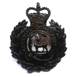 Berkshire Constabulary Night Duty helmet plate - Queen's Crown - British Police Insignia