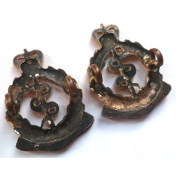 Pair Royal Army Medical Officers Collar Badges/Dogs - British Military Insignia
